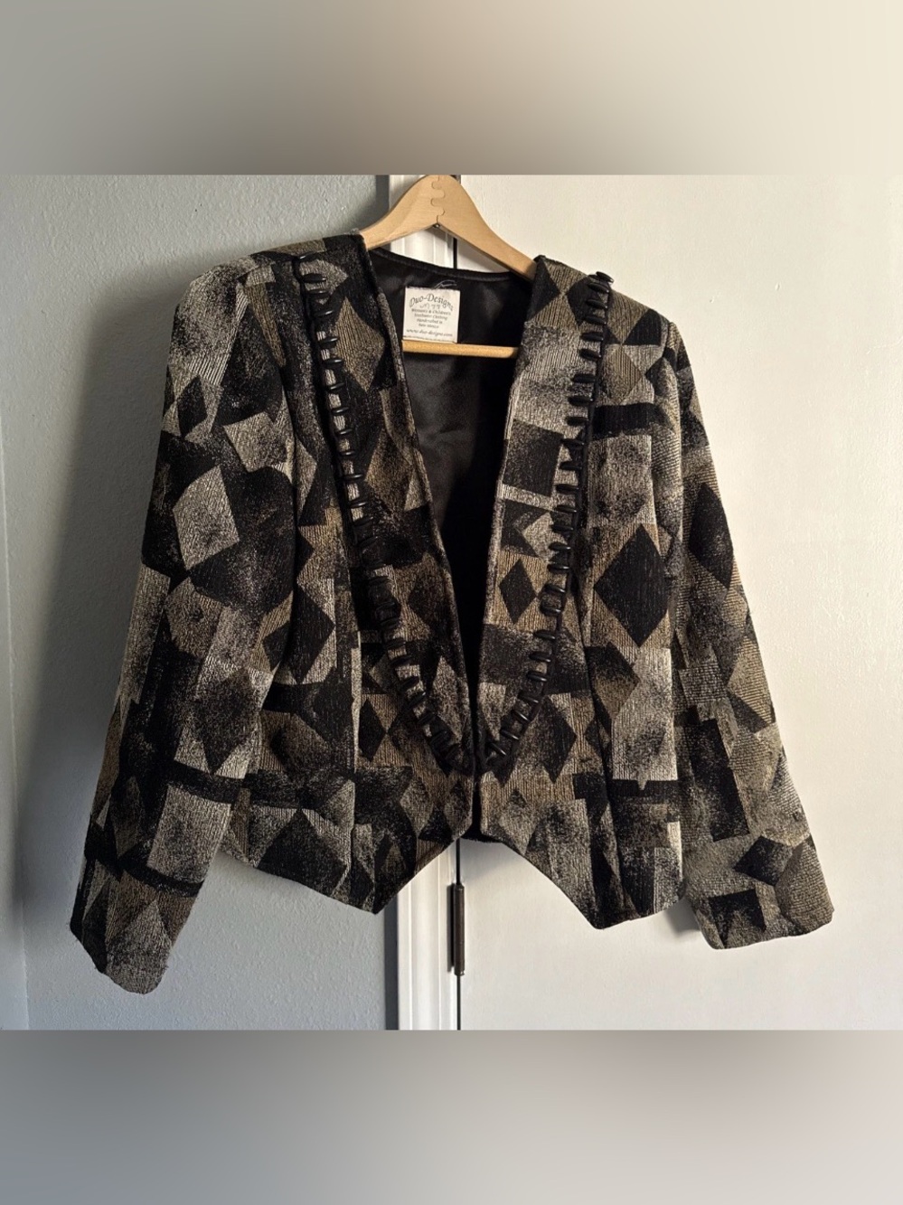 Vintage Duo Designs Jacket Womens Southwestern Tapestry Button Boho 90s